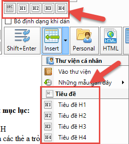 Tạo mục lục bài viết với iClick Editor