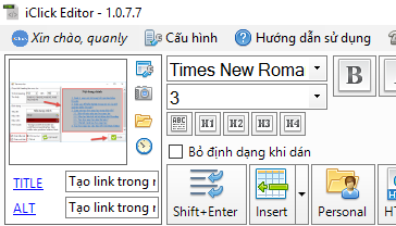 Tạo mục lục bài viết với iClick Editor