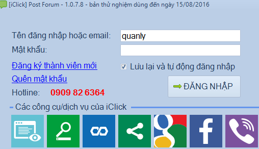 update phần mềm đăng tin diễn đàn post forum iclick