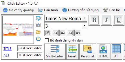 Upload ảnh FTP iClick Editor