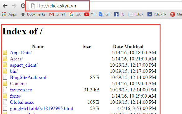 Upload ảnh FTP iClick Editor
