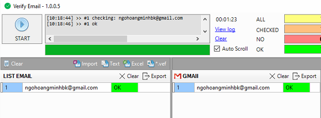 Verify Email iClick trả về quá nhiều email chết, kiểm tra sai