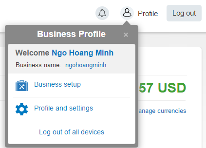 withdraw paypal về bank giao diện mới
