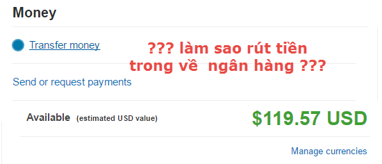 withdraw paypal về bank giao diện mới