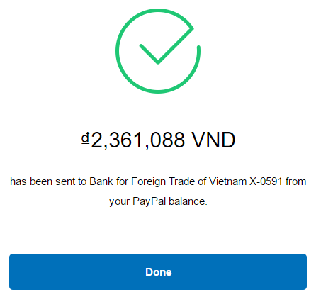 withdraw paypal về bank giao diện mới