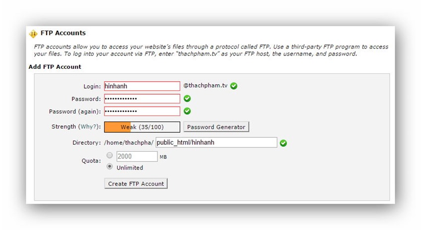 Cách sử dụng tài khoản FTP với File Zilla