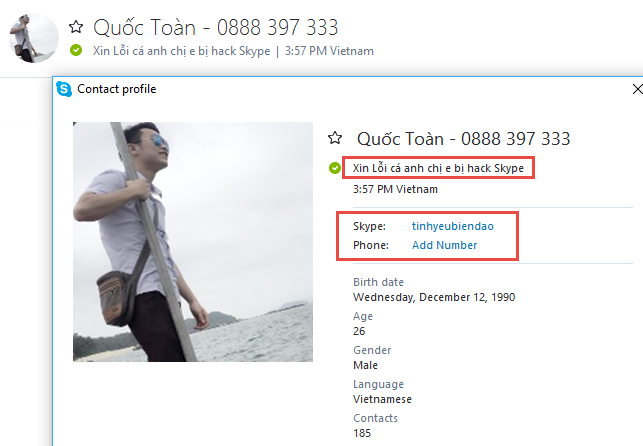 Tin nhắn lừa đảo trên Skype