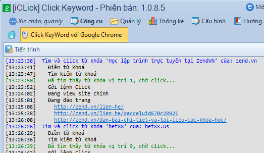 Update phần mềm seo iClick 1.0.8.5