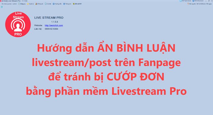 Video hướng dẫn ẩn bình luận livestream trên Fanpage để tránh bị cướp đơn