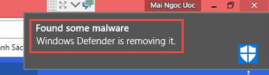 Windows Defend chặn iClick