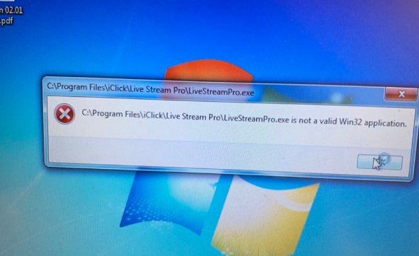 Xử lý lỗi khi mở phần mềm lỗi LivestreamPro.exe is not a valid Win32 application