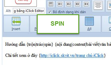 Hướng dẫn trộn nội dung với iClick Editor