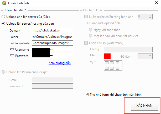 Hướng dẫn cấu hình ftp để upload ảnh trong iClick Editor