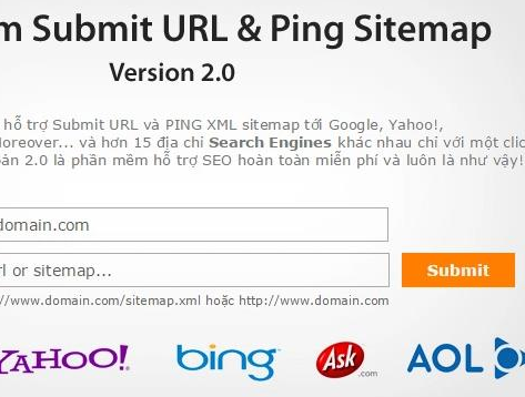 Phần mềm seo hỗ trợ Ping/Submit lên các công cụ tìm kiếm
