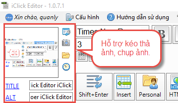 Chèn ảnh nhanh vào bài viết với iClick Editor