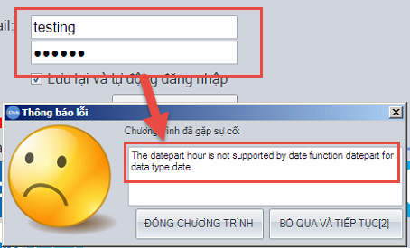Xử lý lỗi không đăng nhập được iClick: tài khoản bị khóa hoặc The datepart hour is not supported...