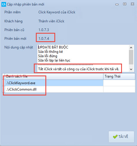 Update Click Keyword 1.0.7.4