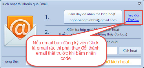 Hướng dẫn kích hoạt email cho tài khoản iClick