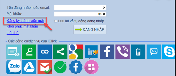 Hướng dẫn đăng ký mới tài khoản iClick