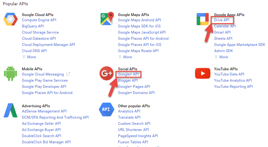 Chọn API kết nối BulkShare Google Drive