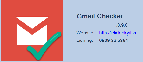 Cập nhật phần mềm GMAIL CHECKER phiên bản 1.0.9.0