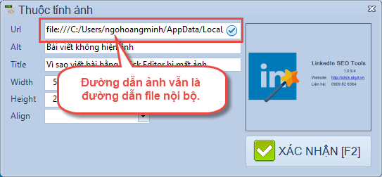 Bài viết không hiện ảnh