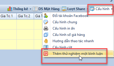 Thử nghiệm với bình luận tự nhập