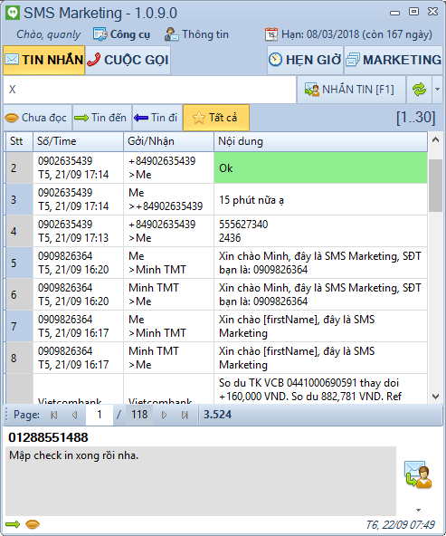 Cách gửi tin nhắn đt trên máy tính