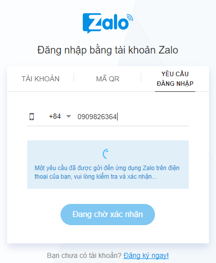 Cách login zalo trên web
