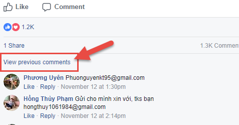 Cách lấy bình luận facebook bằng Request
