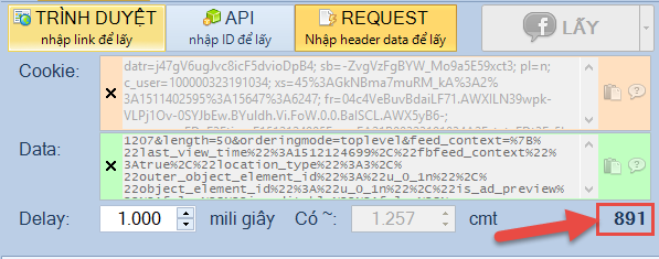 Cách lấy bình luận facebook bằng Request