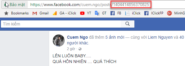 Cách lấy ID bài post trên Facebook