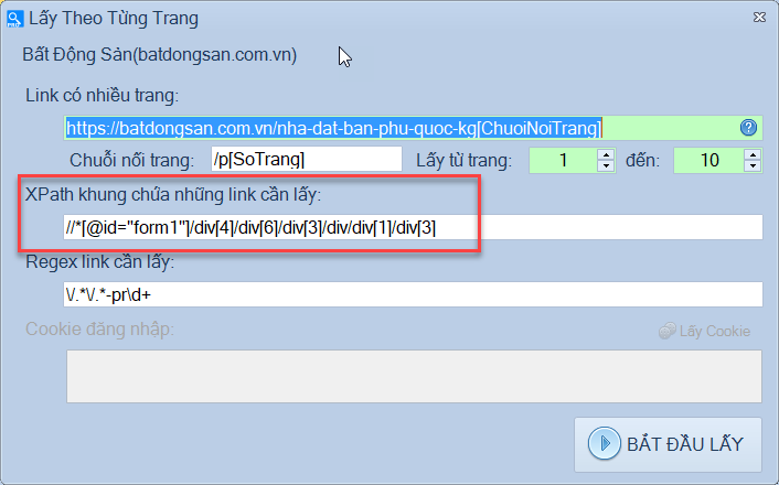 Cách lấy xPath phần mềm Scan Web Pro