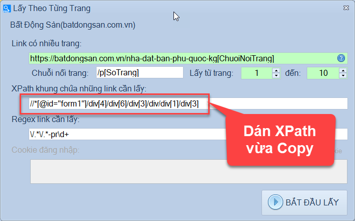 Cách lấy xPath phần mềm Scan Web Pro