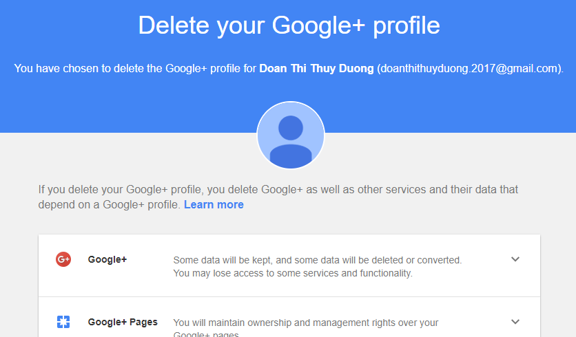 Hướng dẫn xóa hồ sơ (profile) Google+