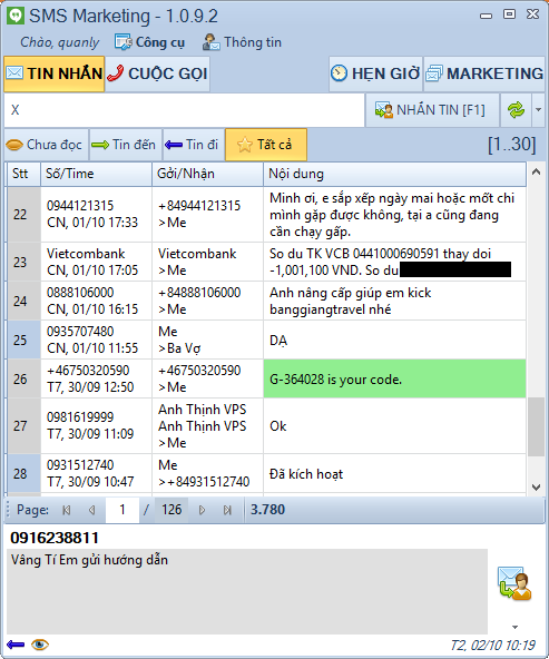 Câu hỏi về SMS Marketing iClick