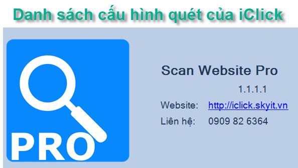 Danh sách các cấu hình quét iClick đăng bán