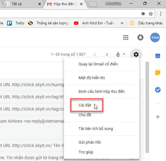 Chữ ký Gmail 2018
