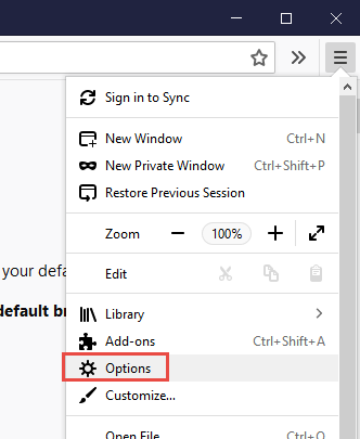 Change default browser