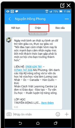 Chặn Spam trên Zalo