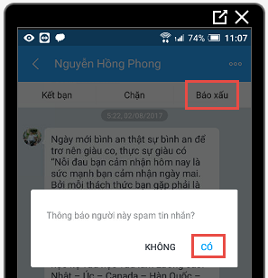 Chặn tin nhắn SPAM trên Zalo