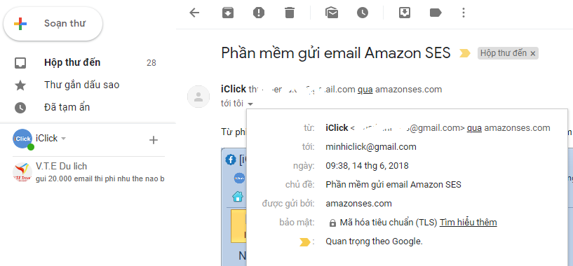Công cụ gửi email marekting Amazon SES