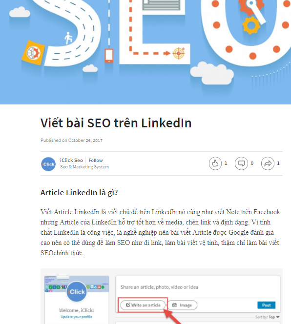 Công cụ seo LinkedIn của iClick