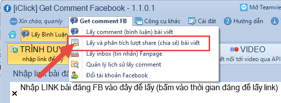 Cập nhật phần mềm lấy bình luận Facebook