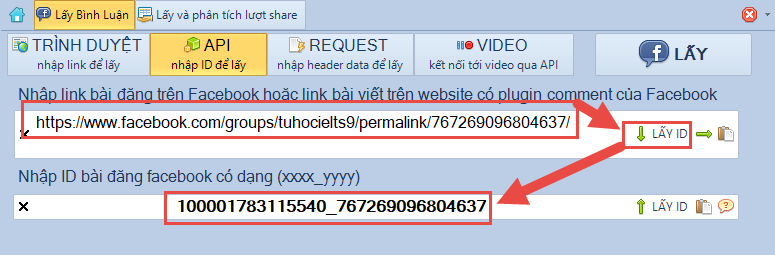 Cập nhật phần mềm lấy bình luận Facebook