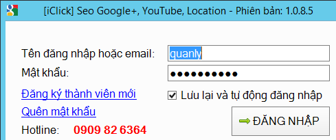 Cập nhật phần mềm SEO G+, SEO YOUTUBE, SEO GOOGLE MAPS phiên bản 1.0.8.5