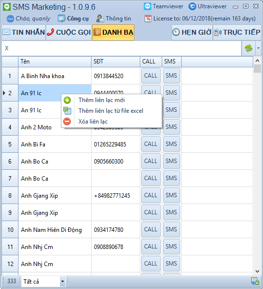 Cập nhật phần mềm SMS Marketing phiên bản 1.0.9.6