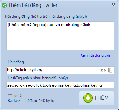 Đăng bài tự động lên twitter kéo traffic
