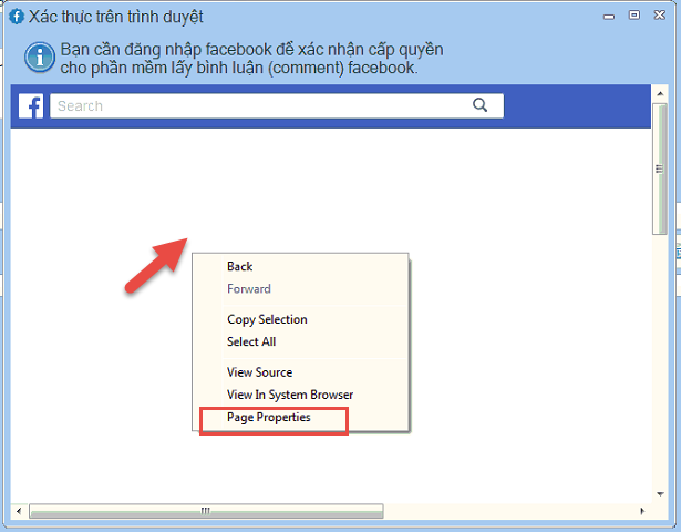 Đăng nhập vào Facebook lấy bình luận