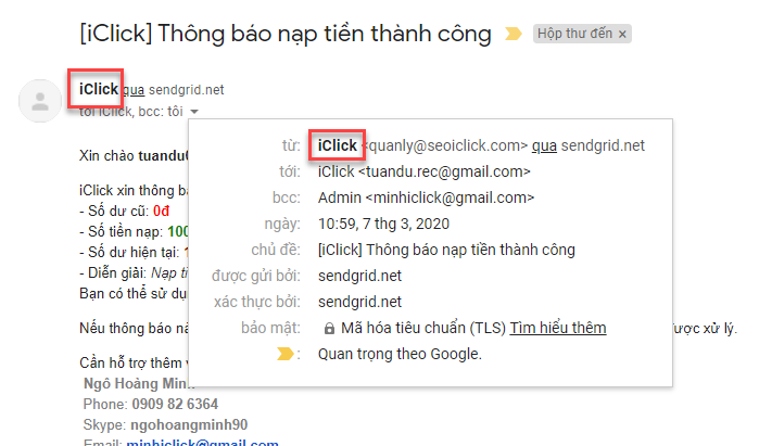 Tên người gửi trong Email Marketing